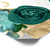 Verjaardagsfeest Bruin Haar Prinses Blauwgroen Wel Poster (Hoek)