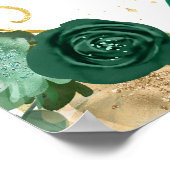 Verjaardagsfeest Bruin Haar Prinses Groen Welkom Poster (Hoek)