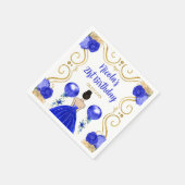 Verjaardagsfeest Bruin Haar Prinses in Blauw Servet (Hoek)