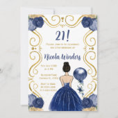 Verjaardagsfeest Bruin Haar Prinses in de Marine Kaart (Voorkant)