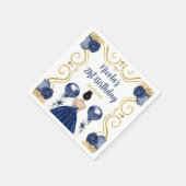 Verjaardagsfeest Bruin Haar Prinses in Navy Blue Servet (Hoek)