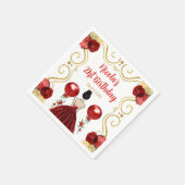 Verjaardagsfeest Bruin Haar Prinses in Rood Servet (Hoek)