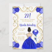 Verjaardagsfeest Bruin haar Prinses in Royal Blue Kaart (Voorkant)