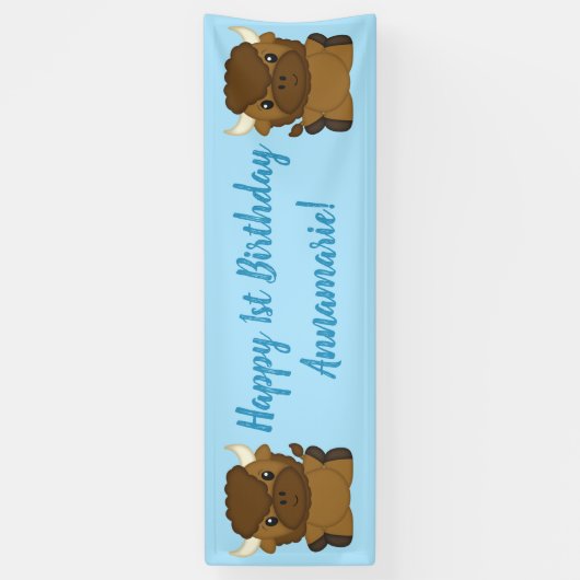 Verjaardagsfeest Buffalo Bison Spandoek (Verticaal)