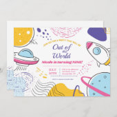 Verjaardagsfeest buiten de ruimte kaart (Voorkant / Achterkant)