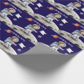 Verjaardagsfeest buiten deze wereld - Astronaut Th Cadeaupapier (Hoek)