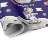 Verjaardagsfeest buiten deze wereld - Astronaut Th Cadeaupapier (Rol Hoek)