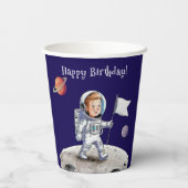 Verjaardagsfeest buiten deze wereld - Astronaut Th Papieren Bekers (Achterkant)