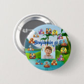 Verjaardagsfeest Button Spooky Baby Dino Theme (Voorkant /achterkant)
