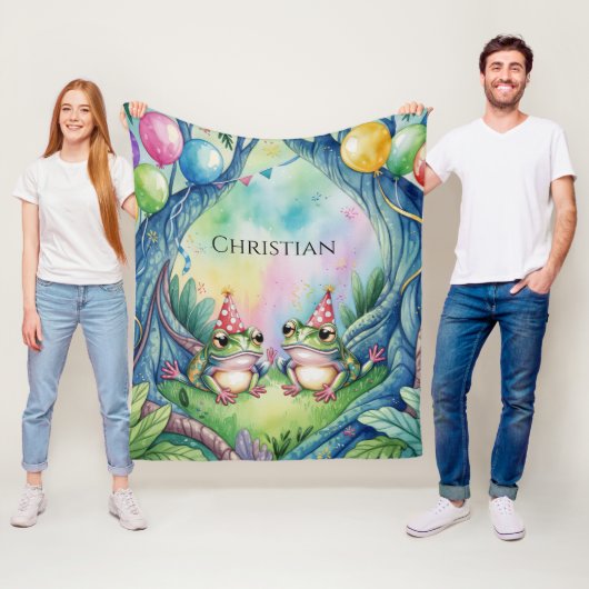 Verjaardagsfeest cadeau 'Hop On Over' Fleece Deken (In situ)