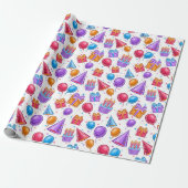 Verjaardagsfeest cadeaupapier (Uitgerold)