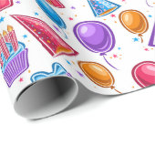 Verjaardagsfeest cadeaupapier (Rol Hoek)