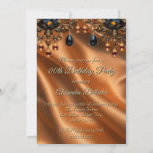 Verjaardagsfeest Caramel Gold Silk Black Jewel Kaart (Achterkant)