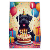 Verjaardagsfeest Cesky Terrier Medium Cadeauzakje (Achterkant)