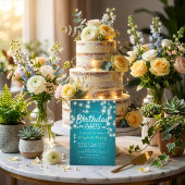 Verjaardagsfeest Chic Turquoise Glitter Slingerlic Kaart