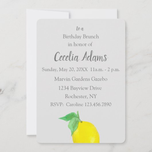 Verjaardagsfeest Citrus Citrus Waterverf Fruit Kaart (Achterkant)