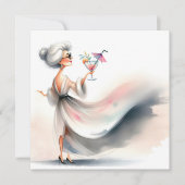 Verjaardagsfeest Classy Woman Cocktail Kaart (Voorkant)