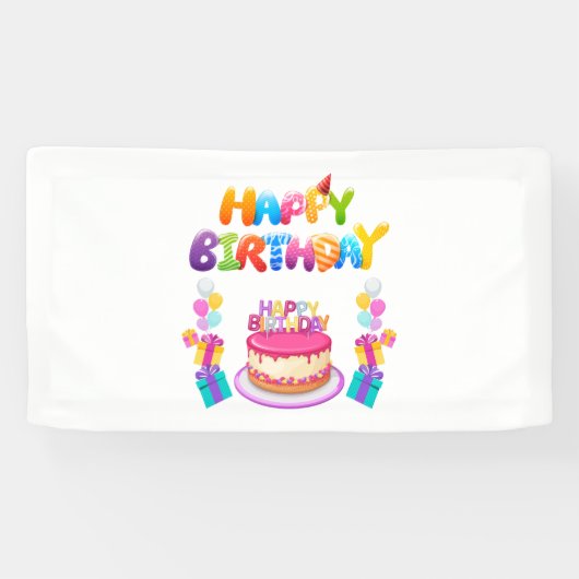Verjaardagsfeest Confetti 1.6x3 Vinyl Banner (Horizontaal)
