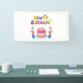 Verjaardagsfeest Confetti 1.6x3 Vinyl Banner (Beurs)