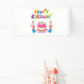 Verjaardagsfeest Confetti 1.6x3 Vinyl Banner (Insitu)