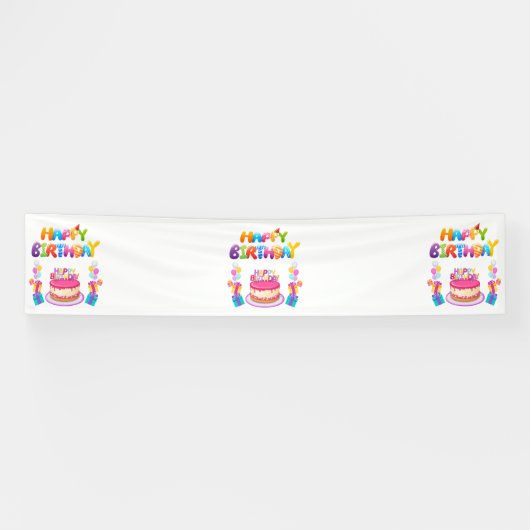 Verjaardagsfeest Confetti 2.5x12 Vinyl Spandoek (Horizontaal)