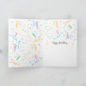 Verjaardagsfeest Confetti en wijnfles Kaart (Binnen)