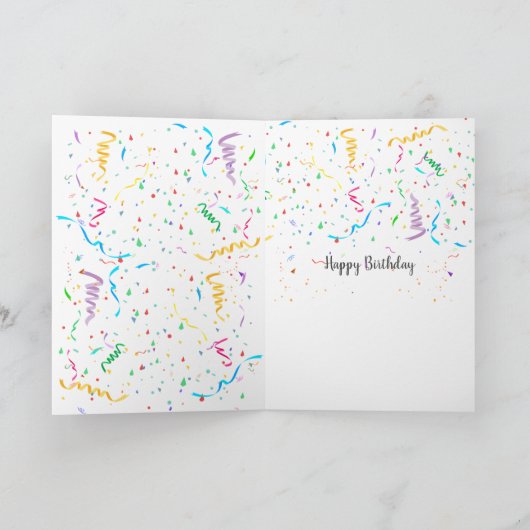 Verjaardagsfeest Confetti en wijnfles Kaart (Binnen)