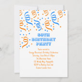 Verjaardagsfeest Confetti Streamers Uitnodiging (Voorkant)
