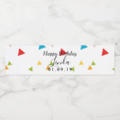 Verjaardagsfeest Confetti Vormen Waterfles Etiket (Enkel label)