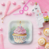 Verjaardagsfeest Cupcake Papier Borden Papieren Bordje (Feest)