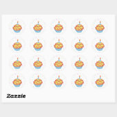 Verjaardagsfeest Cupcake Stickers (Vel)