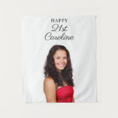 Verjaardagsfeest Custom Photo Modern Girl Wandkleed (Voorkant)