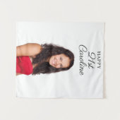 Verjaardagsfeest Custom Photo Modern Girl Wandkleed (Voorkant (horizontaal))