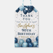 Verjaardagsfeest Dank Je Wel 90ste Cadeaulabel (Voorkant)