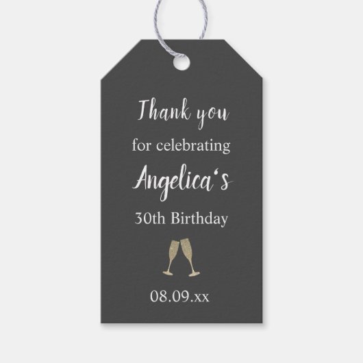 Verjaardagsfeest Dank u Label Cadeaulabel (Voorkant)