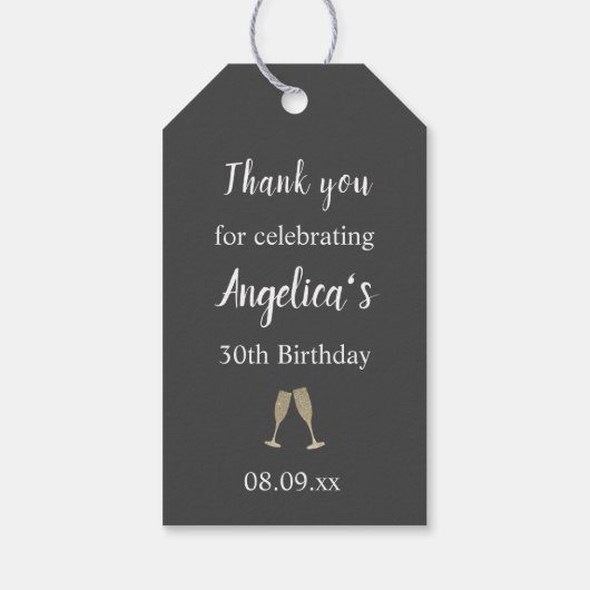 Verjaardagsfeest Dank u Label Cadeaulabel (Achterkant)