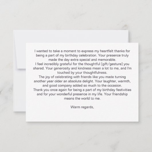 Verjaardagsfeest dank u paarse pioenen sjabloon (Achterkant)