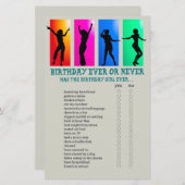 Verjaardagsfeest Dansfeest Eens of Nooit Spel (Voorkant / Achterkant)