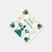 Verjaardagsfeest Dark Skin Princess in het Blauwgr Servet (Hoek)