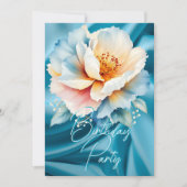 Verjaardagsfeest Delicate Blauw Roze Bloemen Kaart (Voorkant)