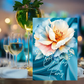  Verjaardagsfeest Delicate Blauw Roze Bloemen Kaart