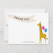Verjaardagsfeest Dier Giraffe Bedankbrief Bedankkaart (Voorkant)