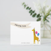 Verjaardagsfeest Dier Giraffe Bedankt Briefje (Staand voorkant)