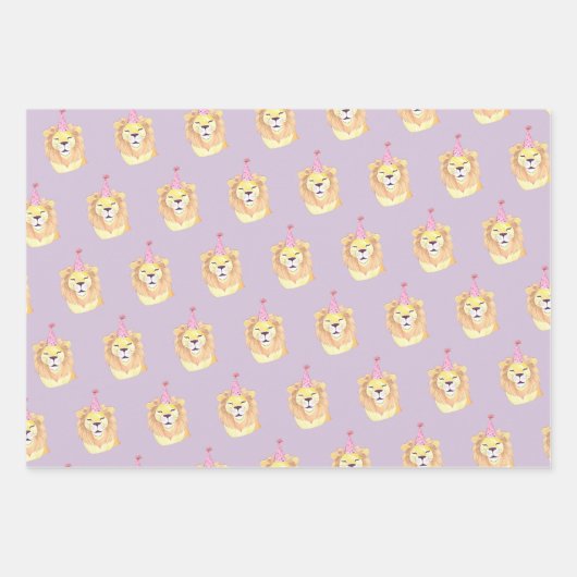 Verjaardagsfeest Dier Thema Gift Wrapping Paper (Voorkant)