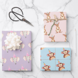 Verjaardagsfeest Dier Thema Gift Wrapping Paper