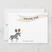 Verjaardagsfeest Dier Zebra Bedankbrief Bedankkaart (Voorkant)