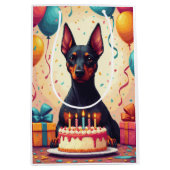 Verjaardagsfeest Dobermann Medium Cadeauzakje (Voorkant)
