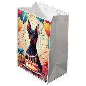 Verjaardagsfeest Dobermann Medium Cadeauzakje (Achterkant Gekanteld)