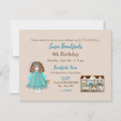 Verjaardagsfeest, Dochter, Doll Baby & Dollhouse Kaart (Achterkant)