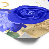 Verjaardagsfeest Donkere huid Prinses Blauw Welkom Poster (Hoek)